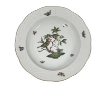 Herend Rothschild Bird Round Deep Plates Soup pasta Bowls  25,5 cm