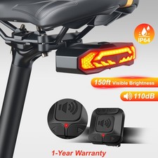 Ultra-Bright Bike Tail Light Turn Signals/Auto Brake USB Rechargeable Waterproof