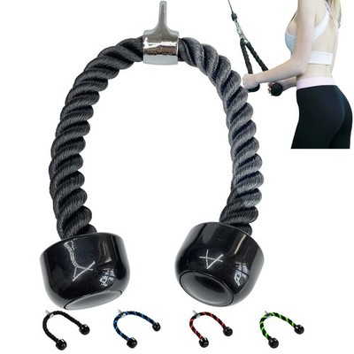 AOHO MOOON Upgrades Tricep Rope LAT Pull Down Cable Attachment, 27 black 