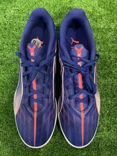 Men s Puma Ultra 5 Turf Soccer Shoes Size 9 1/2 Blue White Lace Up New