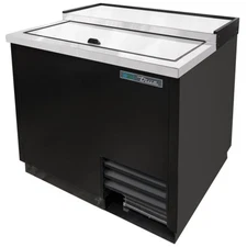 True T-36-GC-HC 36" Black Glass & Plate Chiller, 180 Mugs Capacity