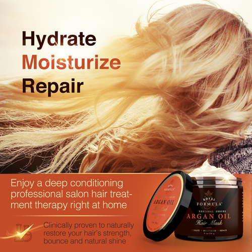 Argan Oil Hair Mask - Deep Conditioner 100% ORGANIC Oil Repair Dry Damaged Hair - Picture 5 of 7