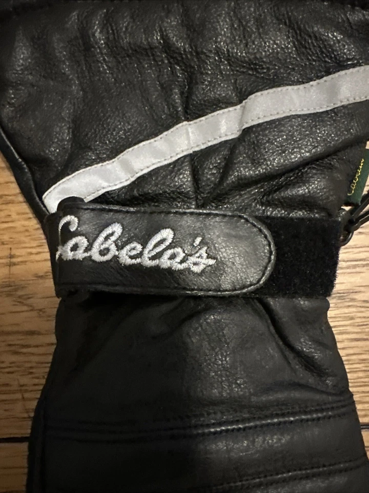 Cabela's Gore-Tex MotorSports Black Leather Gloves Size L - Image 4 of 4
