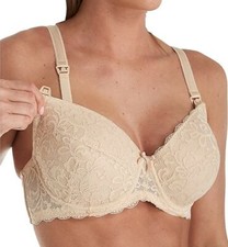 -LA LECHE LEAGUE INTL. NURSING BRA BEIGE LACE UNDERWIRE SIDE BONING 4533 40D