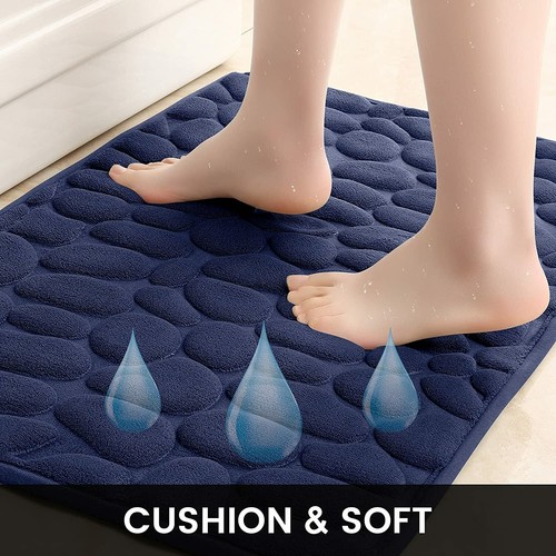 Bath Mat Set 2 Pieces U-Shaped Contour Toilet Rug Set Memory Foam Shower Bathmat - Picture 4 of 7