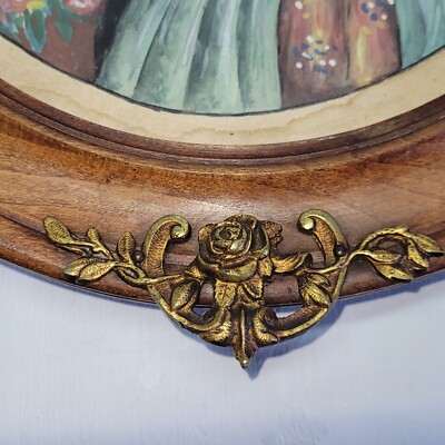 Belle Broche Ancienne En Bronze – Deux Hollandaises Au Panier – Vintage Réparée