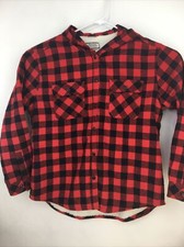 Boston Traders Navy/Red Plaid Flannel Sherpa Lined Hooded Jacket Women Size XL