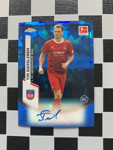 2023-24 Topps Chrome Bundesliga Sapphire Auto RC Tim Siersleben FC Heidenheim