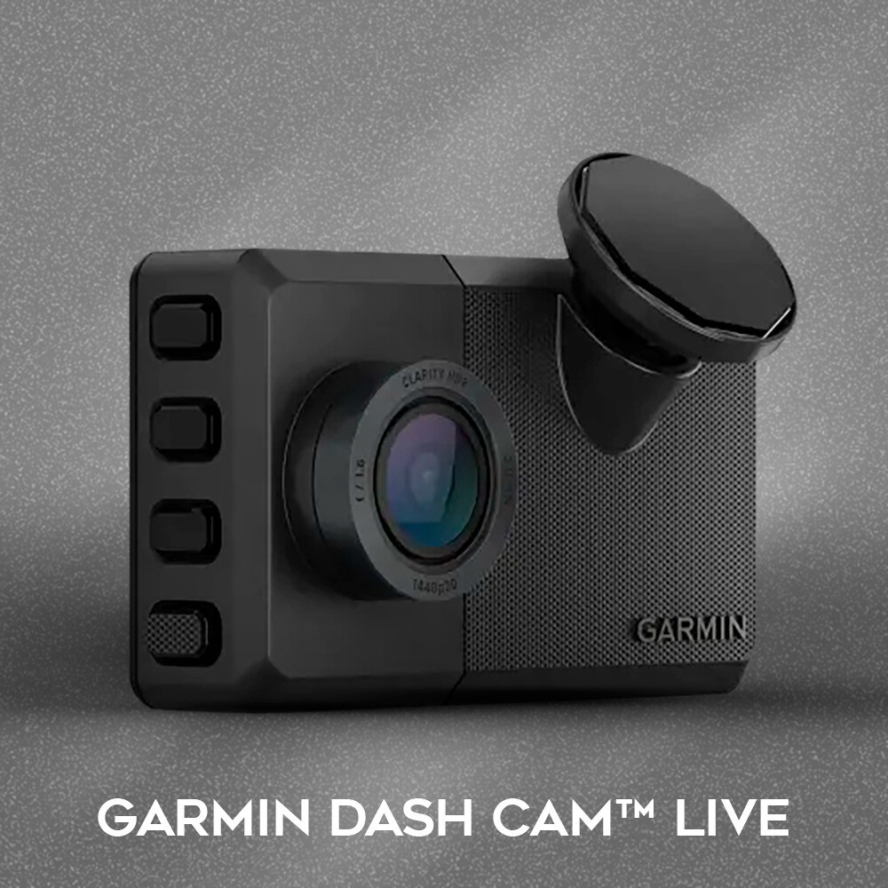 Комплект видеорегистратора Garmin Dash Cam Live с кабелем постоянного питания и картой microSDXC емкостью 128 ГБ