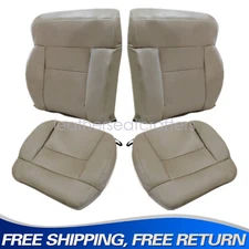 Driver & Passenger Bottom & Top Leather Seat Cover Tan Fits 2005-2008 Ford F150