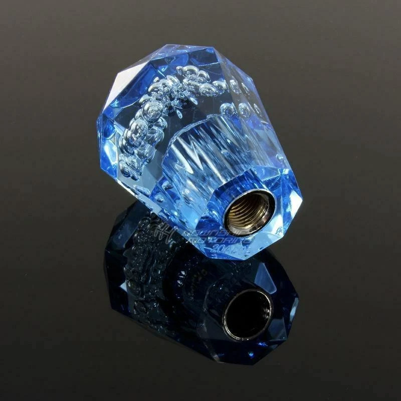 JDM Universal VIP Diamante Cristal Manual MT Burbuja Drift Perilla de Cambio 60mm AZUL Foto 2 de 4