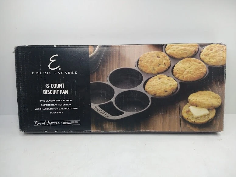 EMERIL LAGASSE PRESEASONED CAST IRON PAN 8 COUNT BISCUIT OVEN COOKING BAKE WARE