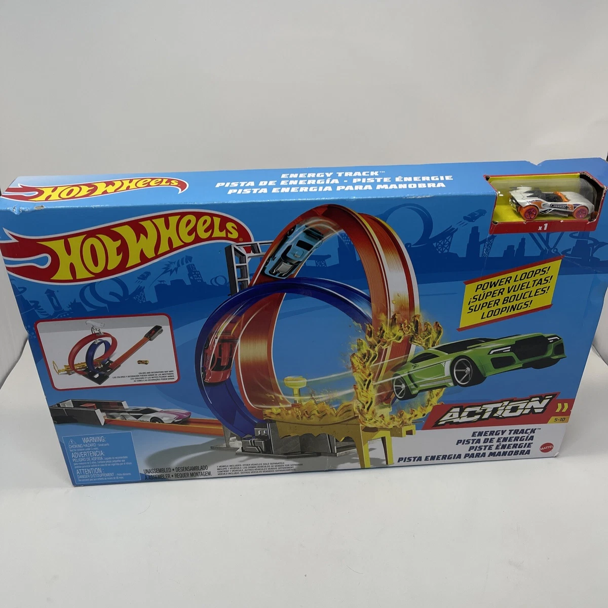 Hot Wheels Action Energy Double Loop Track Set Toy Playset. Brand