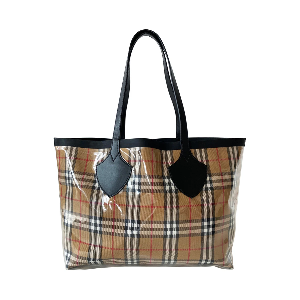 Burberry Reversible Brown and Black E-Canvas Leather Giant Check