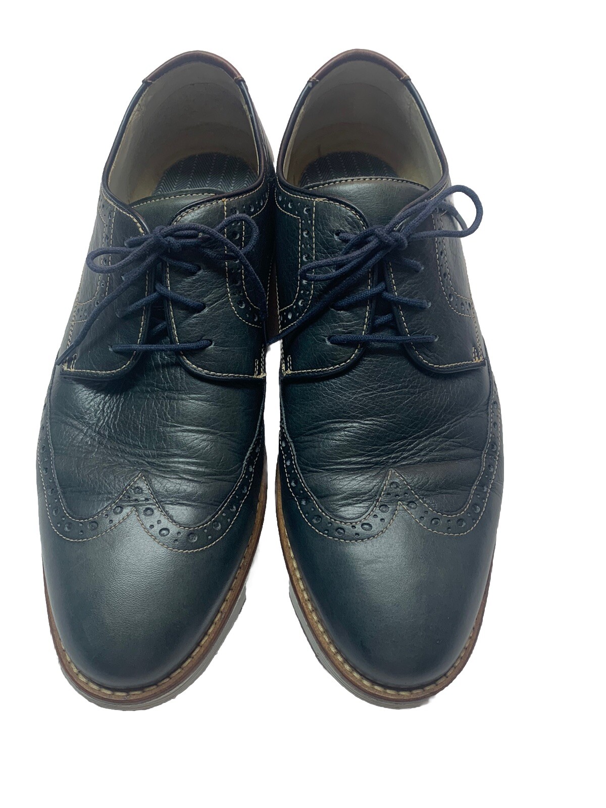 SAOLA Johnston & Murphy Martell Wing Tip Oxford Uomo Taglia 10 1 2 Grigio QUASI NUOVO
