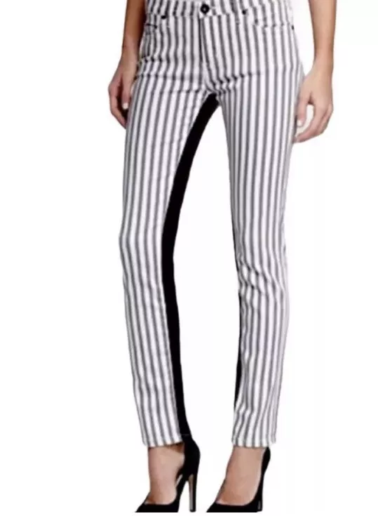 Striped jeans hotsell black