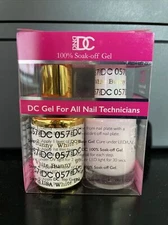DND DC Soak Off Gel Polish + Matching Nail Lacquer - #057 White Bunny 