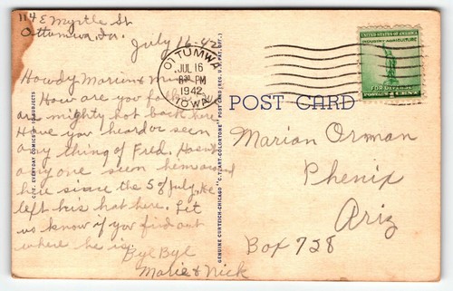 Postcard Comic Dressing Date Humor "Many a Slip!" PM 1942 - Picture 2 of 2