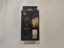 12 Pack GE LED Candelabra Dimmable Bulbs, Vintage, Amber Glass 5.5W Replaces 60W