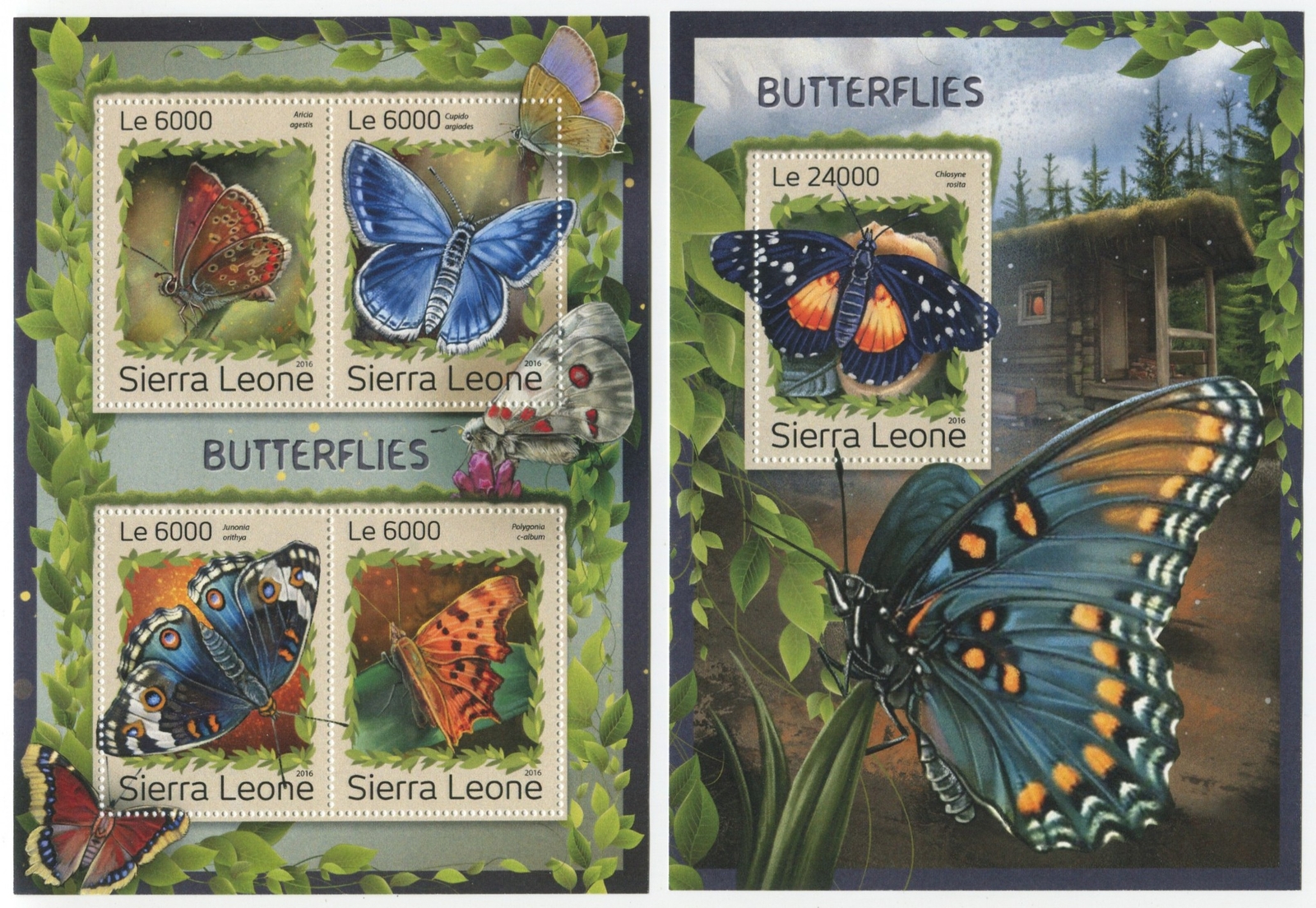 STH788 Sierra Leone 2016 MNH 2 Sheets - Fauna - Butterflies | eBay