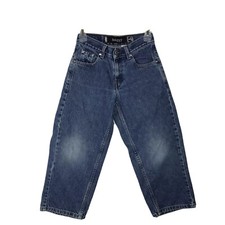 vtg Levis Boys 8 Regular Baggy Straight Leg Crop Silver Tab Jeans 23x21