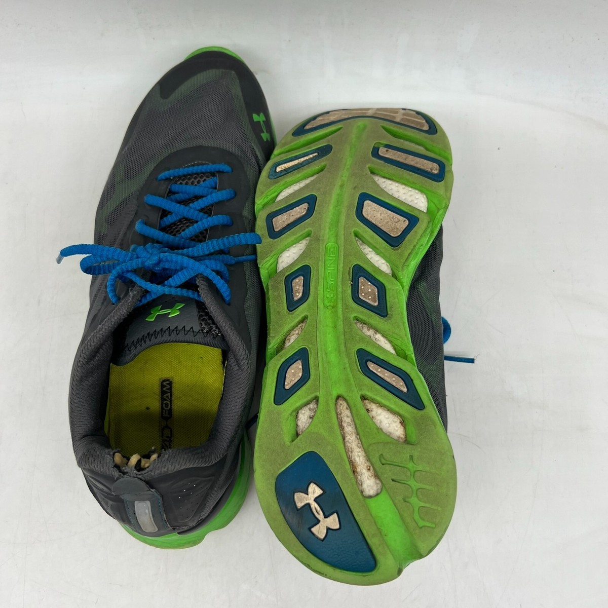Under Armor Spine Venom Neon Mens Size 11 Gray/Green | eBay
