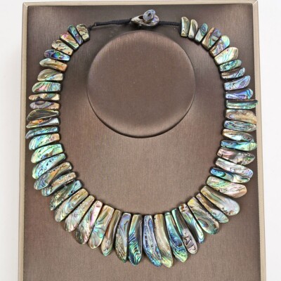 19'' Handmade Natural Green Paua Abalone Shell Sea Shell Necklace For Women