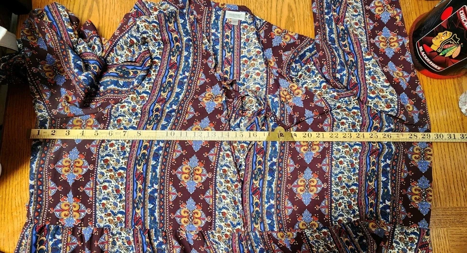 TOP Avenue Borgoña Floral Paisley Manga Larga Talla Grande 26/28 Foto 3 de 4