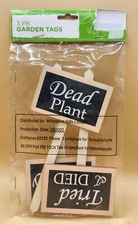 Pack of 3 FUNNY Garden Plant Markers Tags, BRAND NEW