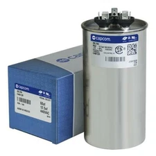 GE / Genteq  60 + 12.5 uf 440 VAC  Round Dual Run Capacitor  C46012R  25L765