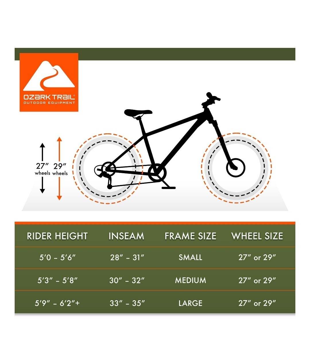 Ozark Trail 24" Glide Mountain Bike, 8 Speed, Black, Teen, Unisex