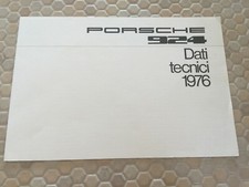 PORSCHE 924 TECHNICAL DATA INSERT FOLDER SALES BROCHURE 1976 ITALIAN EDITION