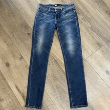 Levis Jeans Womens 27 Blue Denim Slight Curve Skinny Revel Distressed Casual