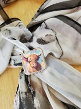 SLIDE Scarf Wild Rag Scarves Slide highland cow gift, bandana slide, western 