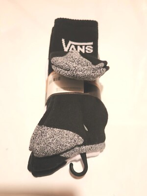 Vans Mens Classic Crew Socks 3-Pack Basics Black White Grey Multi