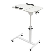 Adjustable Rolling Desk Mobile Portable Laptop Stand Cart Small Sit Standing