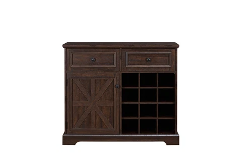 Farmhouse Buffet Sideboard,Wine Racks Storage Cabinet,Coffee Bar Tablew/2 Drawer - Picture 12 of 32