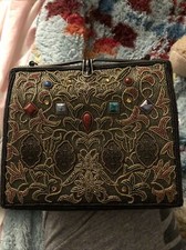 Vintage beaded purse with semiprecious stones