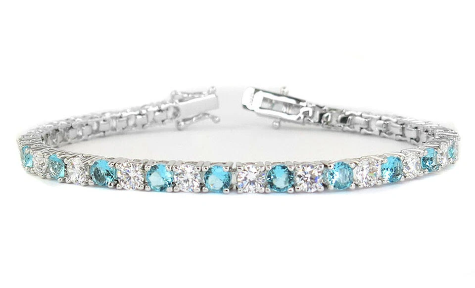 Women's 18k White Gold Plated Tennis Bracelet Made With Swarovski Elements - Image 3 of 4