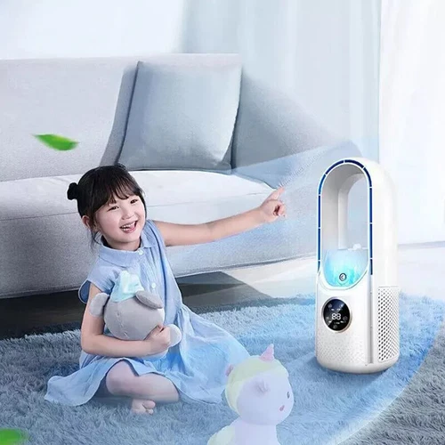 Portable Air Cooler Leafless Electric Fan 6 Speed Silent Timer Air Conditioner - Picture 11 of 16