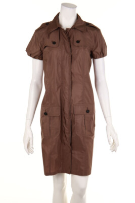 STRENESSE BLUE Shirt Dress Silk D 36 olive brown