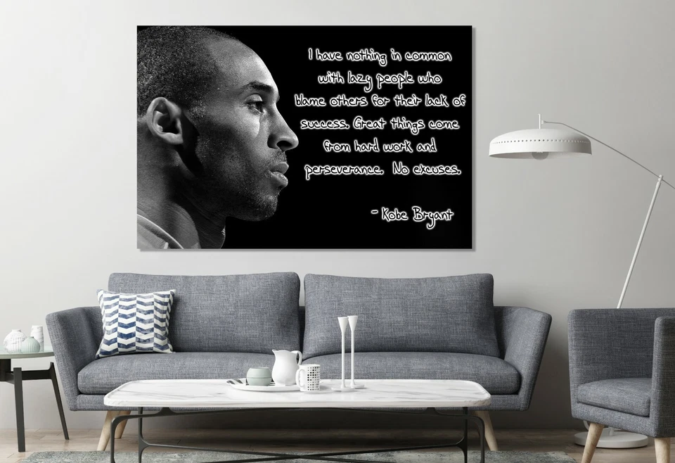 Kobe Bryant Quote Black and White Sport Paints Canvas Print Art Decor Wall - Image 2 of 4