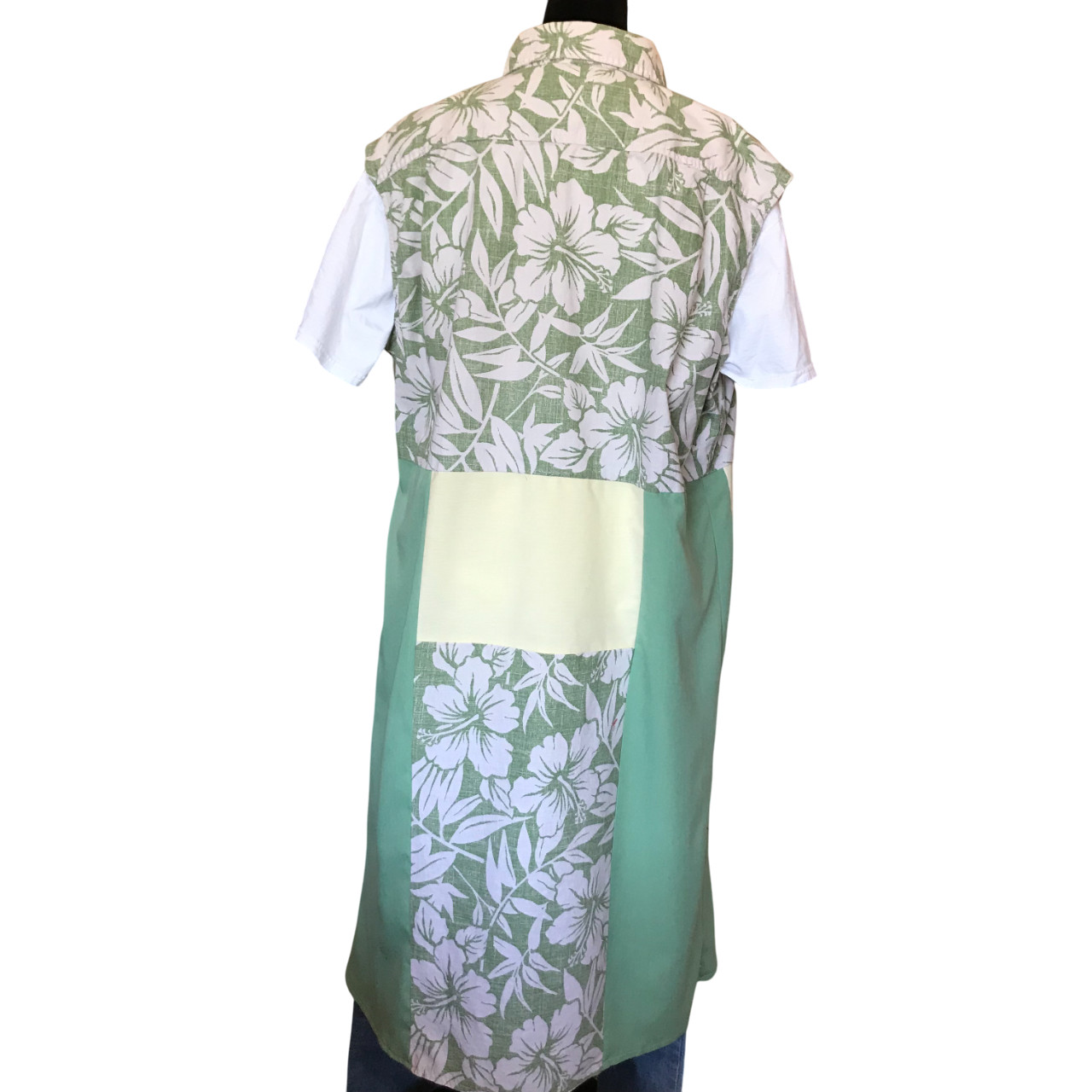 Upcycled Patchwork Boho Duster, Tropical Print La… - image 2