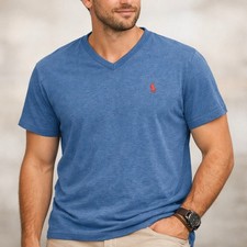 Polo Ralph Lauren Heather Blue V-Neck T-Shirt Men  s Medium