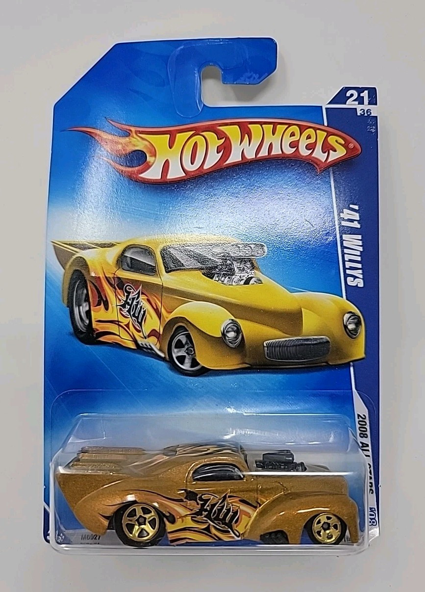 2008 Hot Wheels #61 All Stars 21/36 41 WILLYS Gold w/Gold 5 Spoke Wheels Mattel