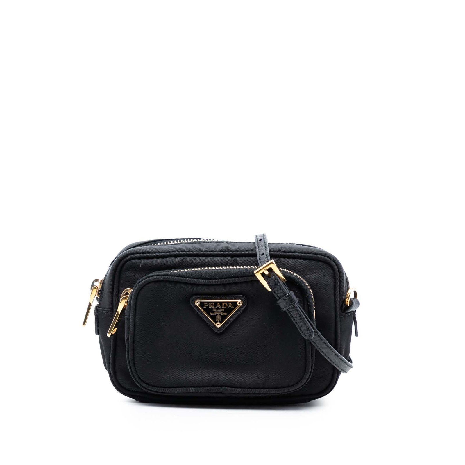 Authenticated Prada Tessuto Camera Bag Black Nylo… - image 1