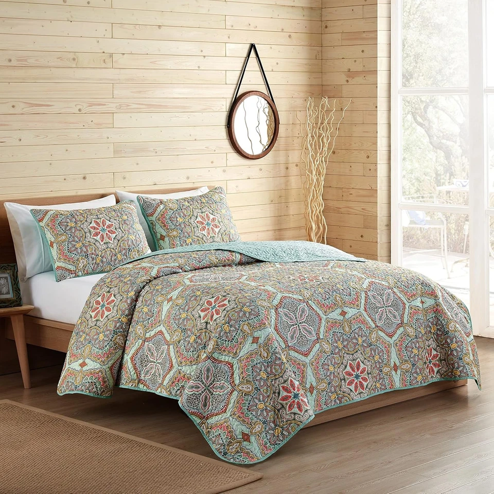 VCNY Home Juego de 3 Edredón King Yara Medallón Reversible J0z001 Foto 2 de 4