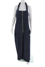 Orire Womens Mame Denim Jumpsuit - Navy Blue Size 8