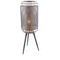 Tischleuchte Beistellleuchte Wohnzimmerlampe E27 Schwarz Gold Gitter H 72,5 Cm