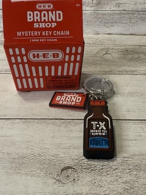Open Box New H-E-B Brand Shop Key Chain TX Brewed Tea By HEB Sweet Tea Keychain